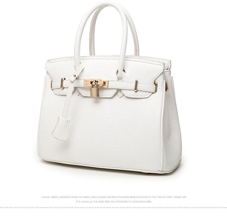 Women Bag Litchi Pattern Bag Shoulder Diagonal Tote Bag Fashion Women's Bag Red Bridal Bag white