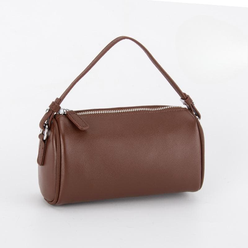 Simple Leather Crossbody, Women's Top-grain Leather Mobile Phone Coin Purse, Versatile and Lightweight Hand-held Pillow Bag