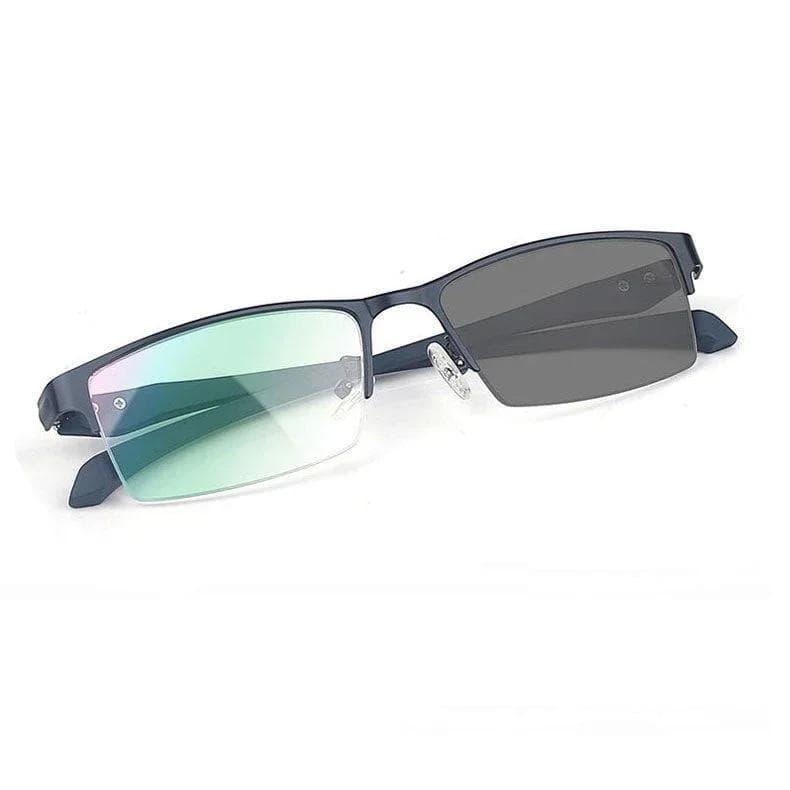 Smart Photochromic Myopia Glasses Men's Half Frame Color Changing Eyewear 0 To -4 0 Degree For Outdoor 0