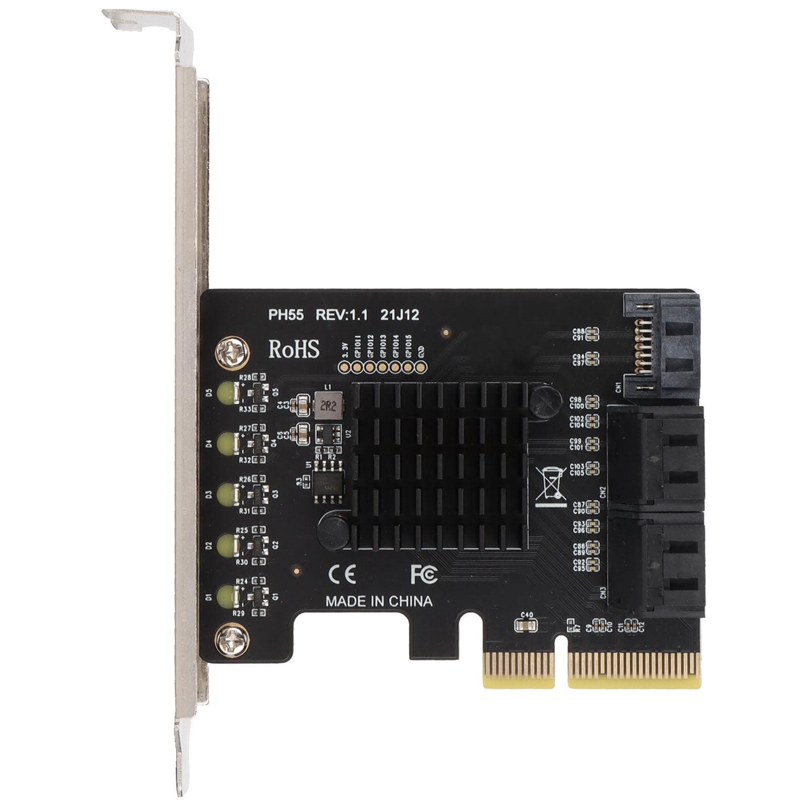 Adapter Card PCIE to SATA 6Gbps Hard Disk Expansion Card Computer Accessories for Windows for OS X