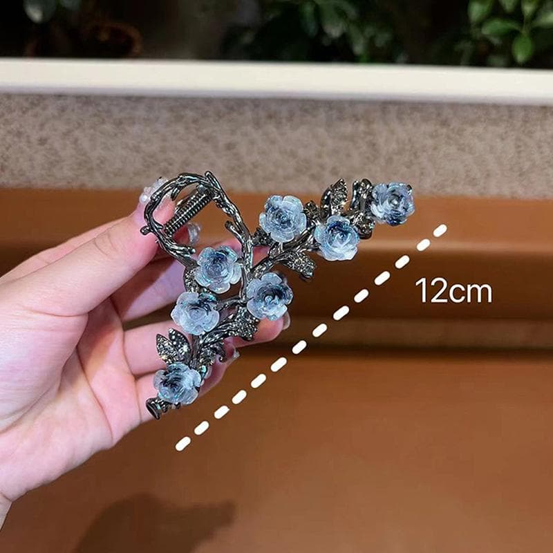 1Pcs Female Flower Hair Claw Grab Clip Retro Ponytail Braid Crab Metal Grab Clip Fashion Sweet Girl Hair Card Hair Accessories L