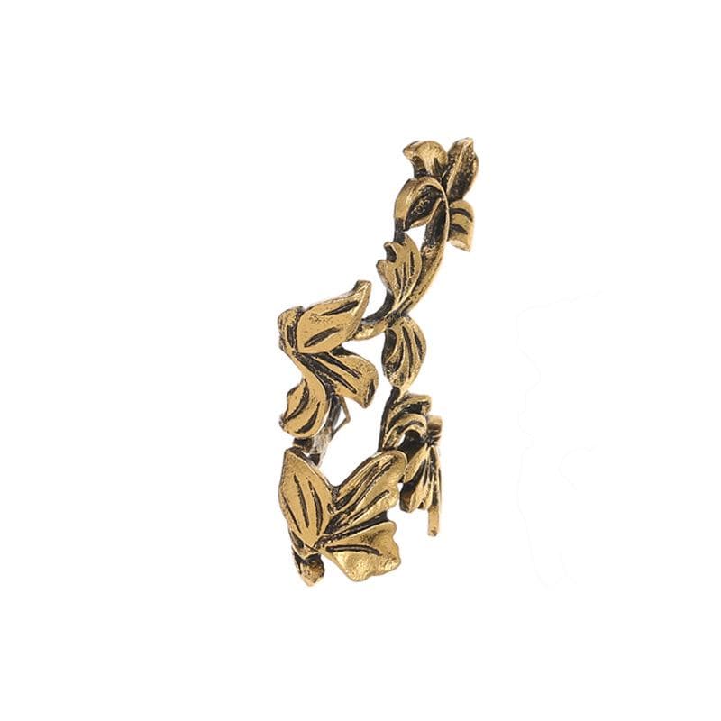 Jewelry Exquisite Pretty Ear Clip Women Ladies Earrings Gorgeous Vintage Leaf Charming Fashion Chic 3.5cm gold