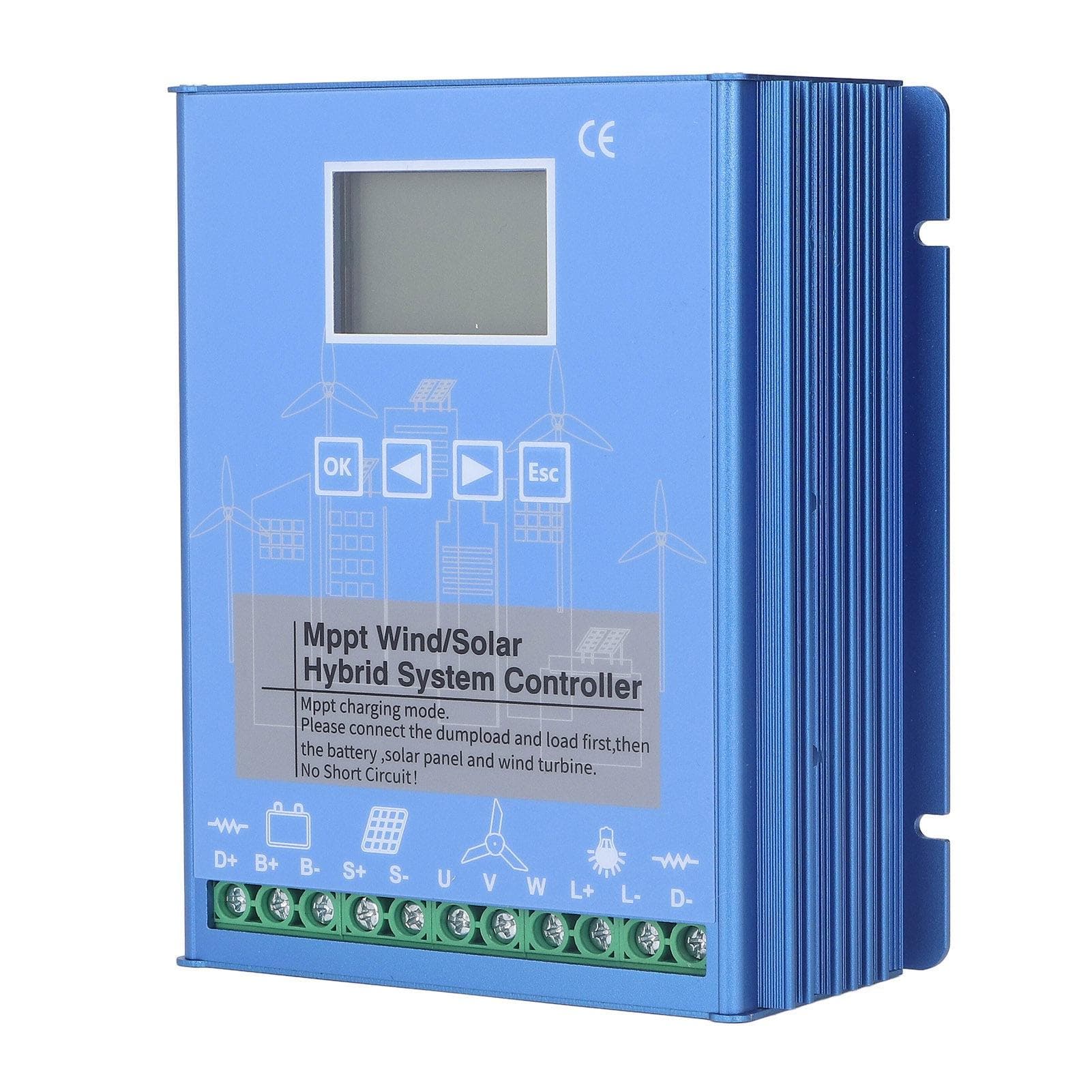 Wind Solar Hybrid Controller MPPT Boost Charging 12V 24V Lithium Acid Battery With Bluetooth Blue
