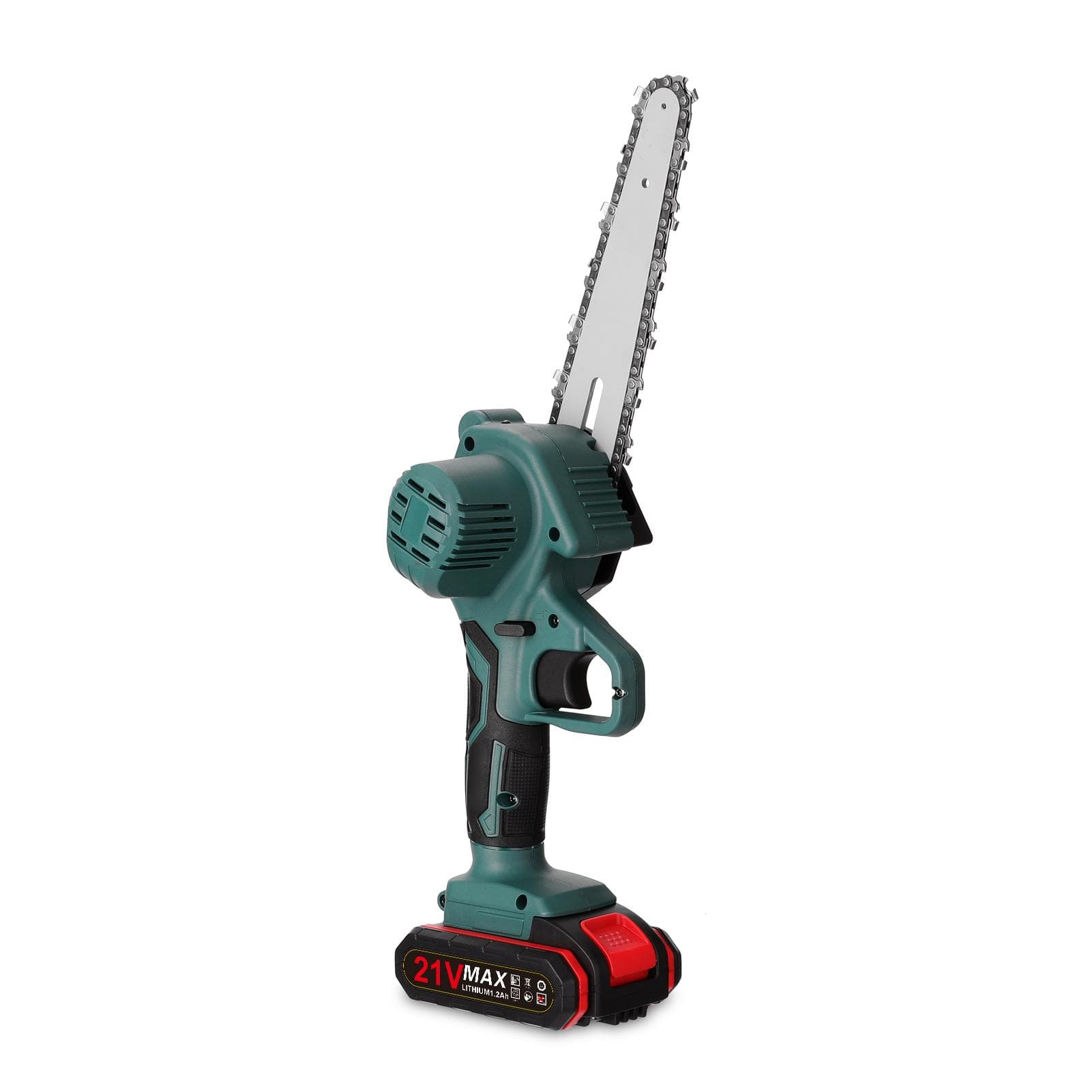 21V Two Battery Portable Mini Electric Pruning Saw Rechargeable Small Wood Spliting Chainsaw EU Plug grey