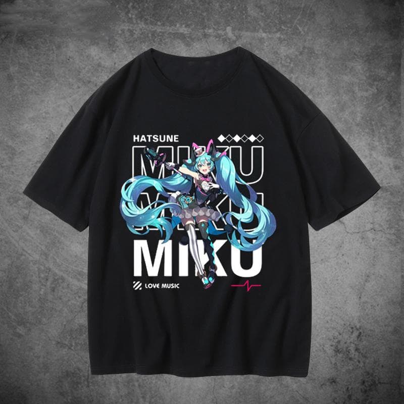 2025 New Men's T-shirt Casual T-shirt Cotton T-shirt Various Sizes Printed T-shirt Hatsune Miku Printed Street T-shirt XXXL