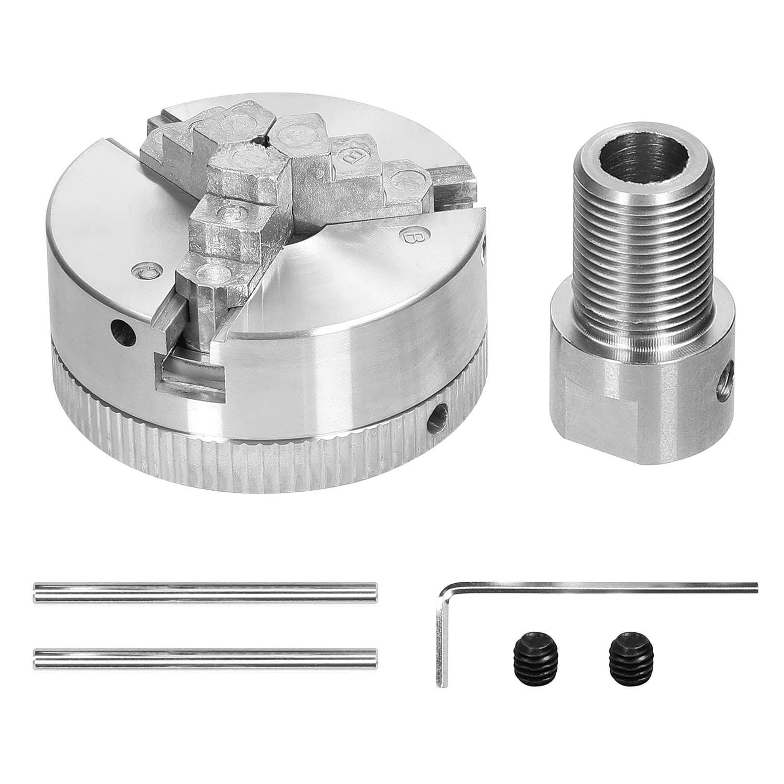 Lathe Chuck 3 Jaws/4 Jaws Manual Self-Centering Mounting Bolt for Grinding Milling Turning Machine 3 jaws-8mm