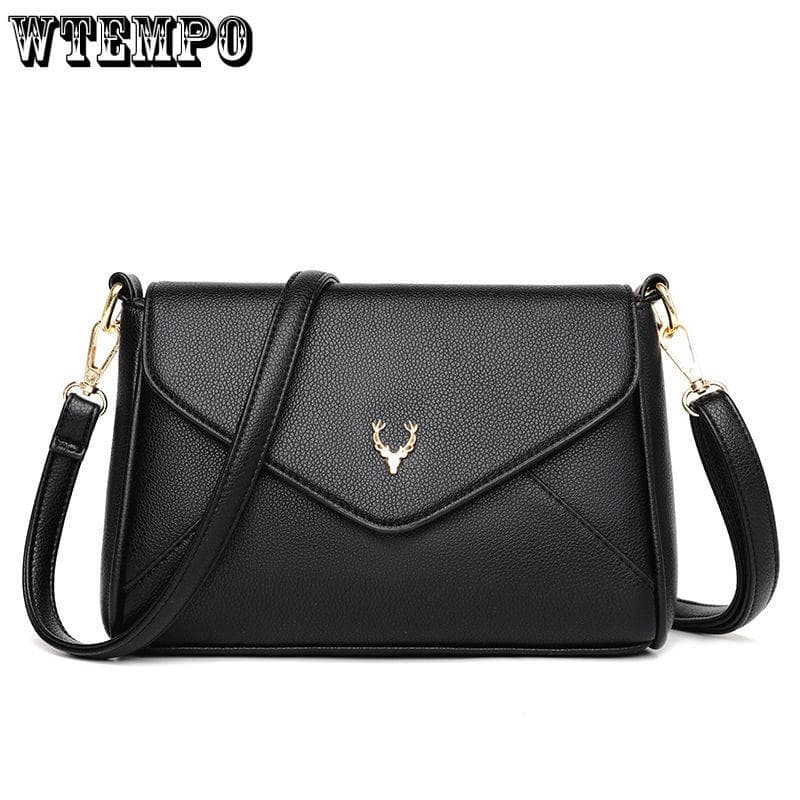 Women's Handbag Simple Fashion Solid Color Cross Bag Large Capacity Versatile Single Shoulder Bag 24*8*15cm black