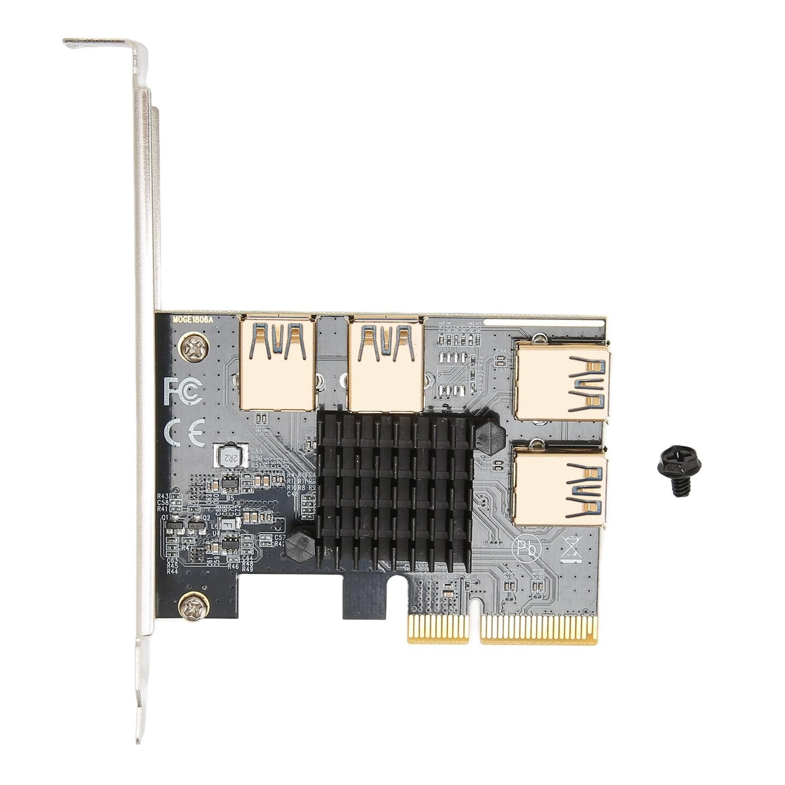 PCI‑E Riser Card PCI‑E X4 1 to 4 PCI Express 16X Slot Adapter Card USB 3.0 Adapter Multiplier Card