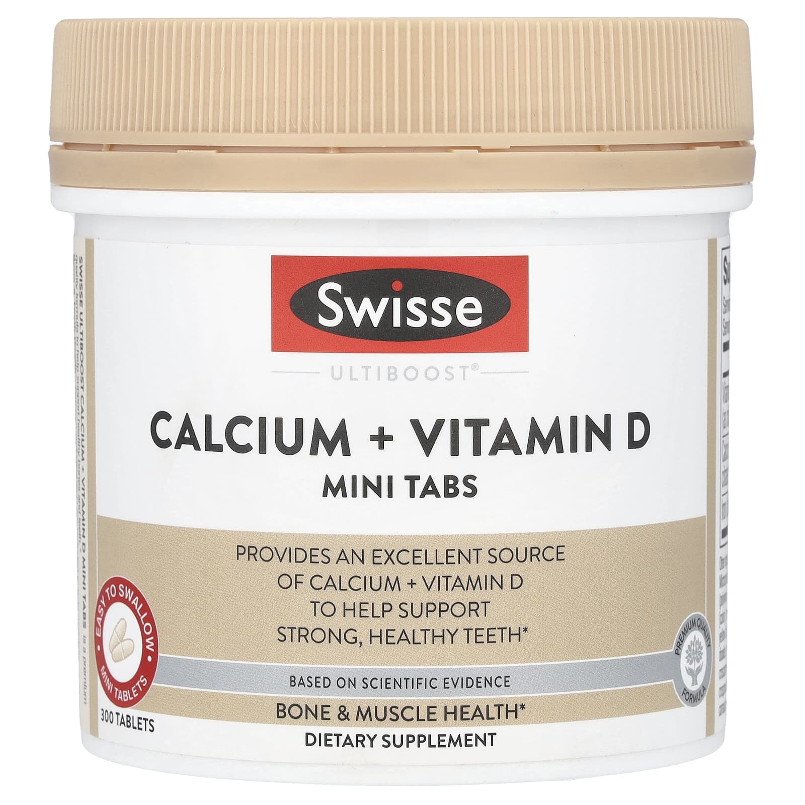 Swisse, Ultiboost® Calcium + Vitamin D Mini Tablets, 300 Tablets