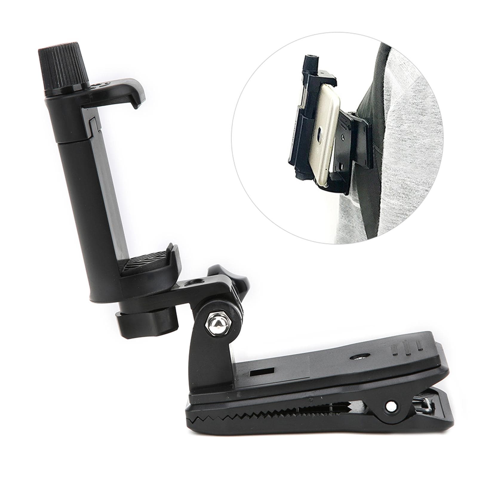 Action Camera Clip Backpack Phone Clamp 360 Degree Rotation for GOPRO