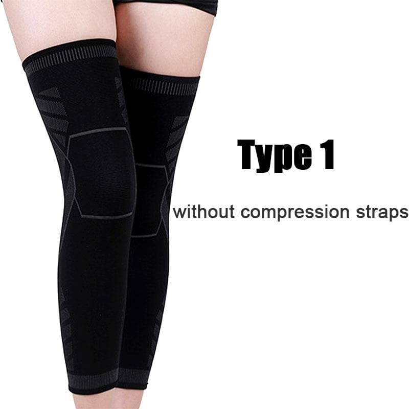 1Pcs Compression Leg Sleeves with Elastic Straps for Men   Women,Extra Long Leg Braces Knee Sleeve,Knee Pain,Joint Pain,ACL S