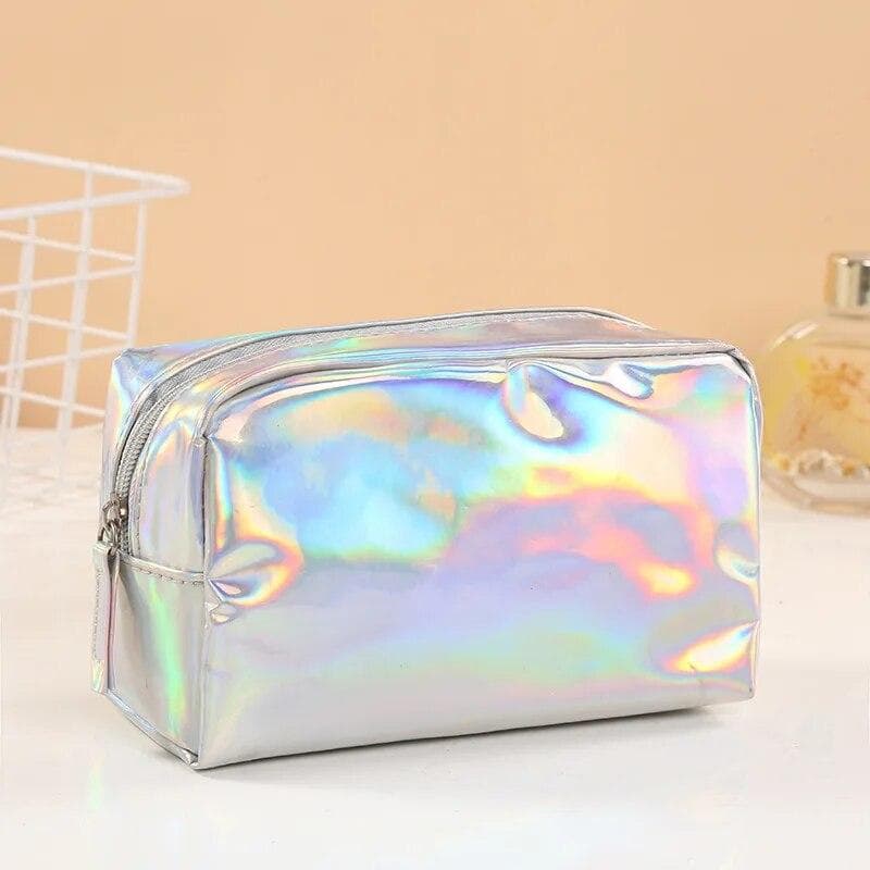 Laser Cosmetic Bag Portable Wash Storage Bag Makeup Bag Makeup Pouch Travel Cosmetic Organizer silver