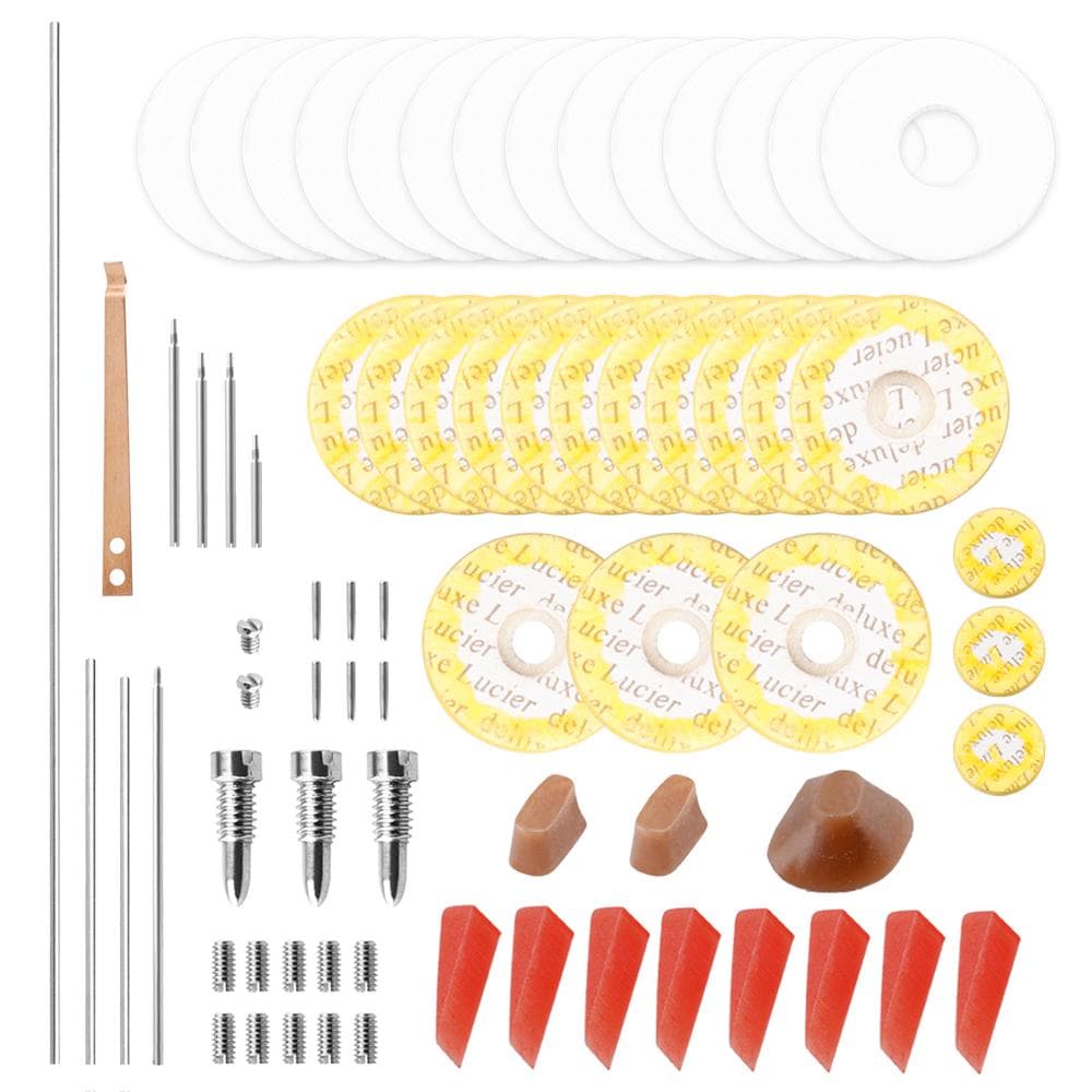 Professional Flute Repair Maintenance Tool Kit Shafts+Screws+Gaskets+Pads+Dowels+Reed Musical multicolour