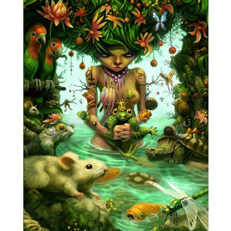 5d DIY Diamond Painting Frog Prince Full Round Drill Mosaic Cross Stitch Diamond Embroidery 20X30CM