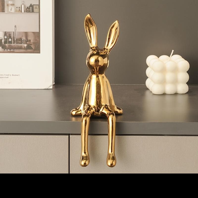 1pc Creative Internet Celebrity Rabbit Decoration Home Living Room, Porch, TV Cabinet, Wine Cabinet, Office Decoration, Sample Room Decoration gold
