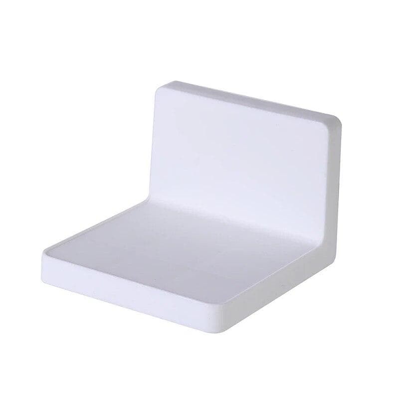 Multifunction Wall Mounted Storage Rack Soap Sponge Holder Kitchen Bathroom Shelves No-drill Remote Control Key Holder white