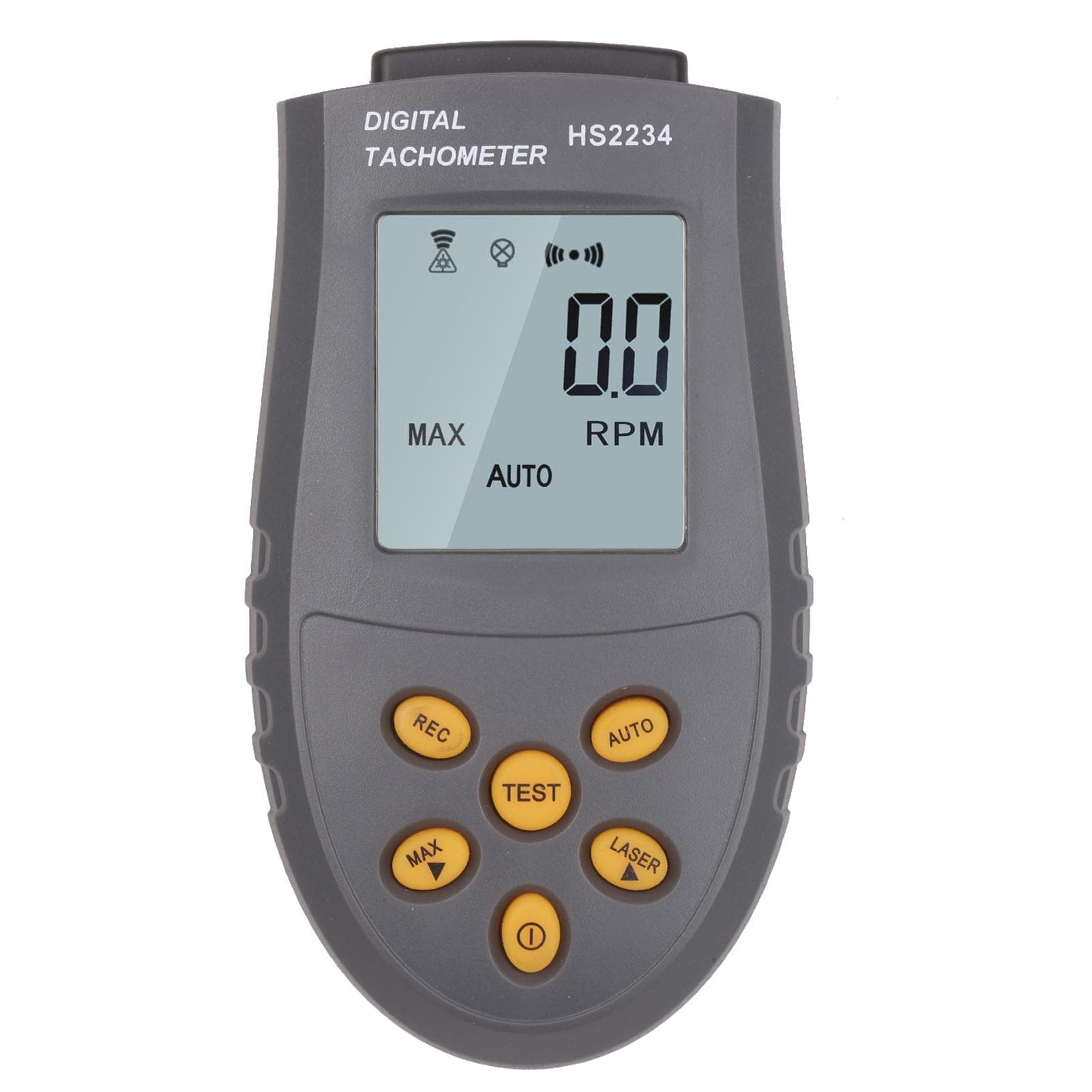 Portable High-precision Digital Tachometer with Laser Manual/Automatic Measurement Speedometer LCD grey