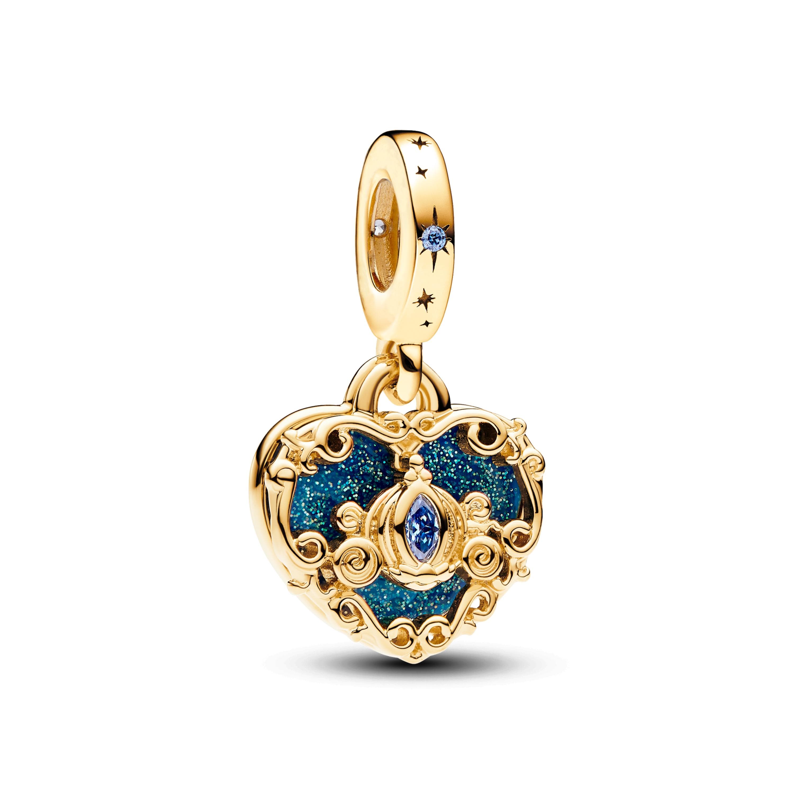 New Golden S925 Sterling Silver Firefly Heart Cross Elk Yellow Gold Pendant Beads Fit Original  Bracelet DIY Women Jewelry