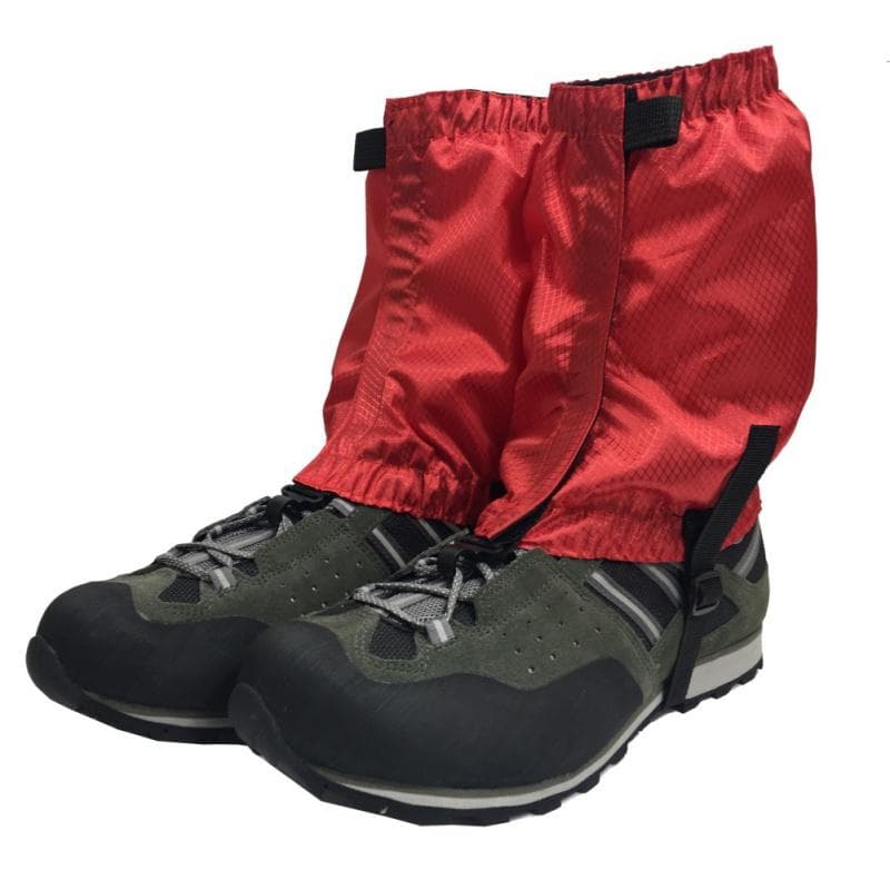 Unisex Waterproof Leg Covers for Hiking Camping Ski Snow Travel Shoe Protection Gaiter Durable Outdoor Gear red