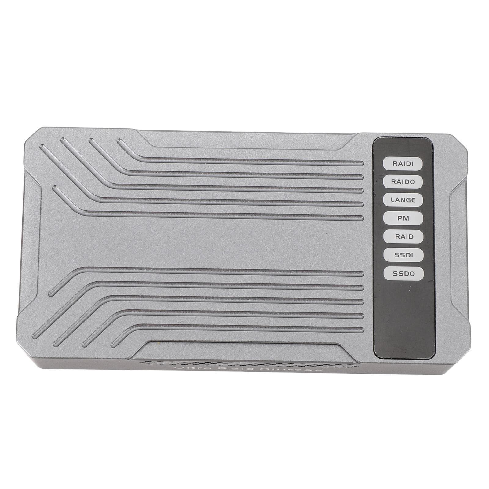 M.2 NVME RAID Dual Bay SSD Enclosure for JMS586R Chip Dual Type C USB3.2 GEN2 20Gbps Aluminum Alloy