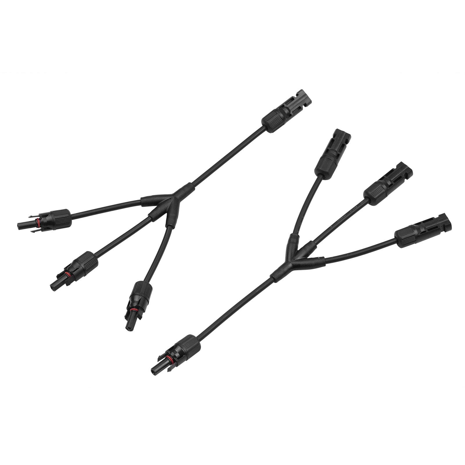 Y Branch Solar Connectors Parallel Cable Adapter 2-Way Solar Cable Connector Self-locking IP67 3-Way black