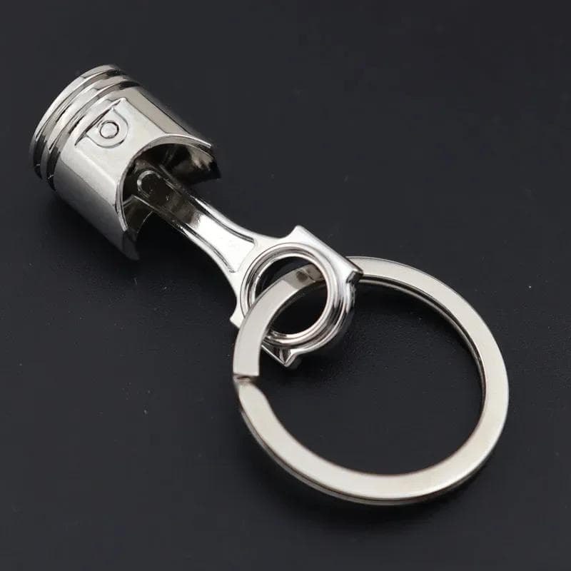 Engine Silvery Piston Key Ring Chain Keychain Key Fob Silver Color Available European for Men Gift Trinkets