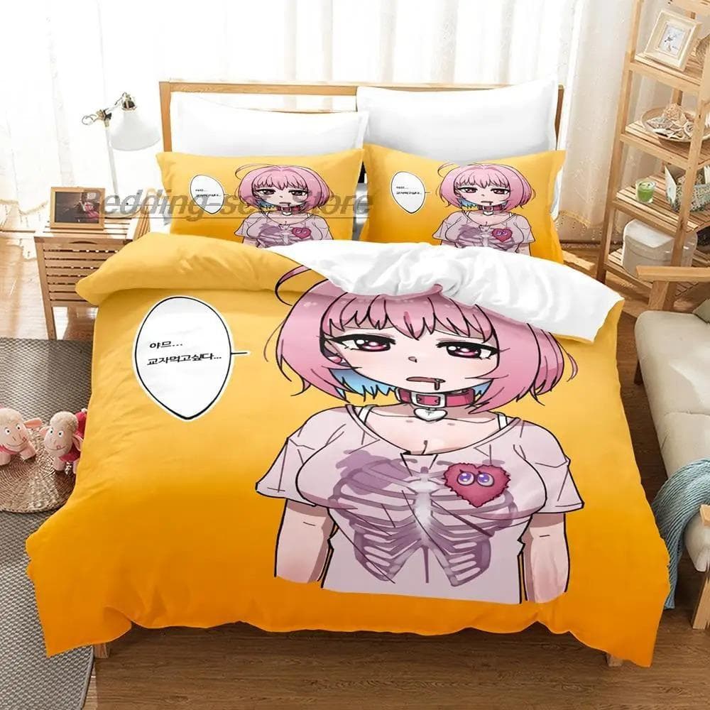 Yumemi Riamu Bedding Set Single Twin Full Queen King Size Bed Set Aldult Kid Bedroom Duvetcover Sets 3D Anime bed sheet set 70x133cm 2pcs