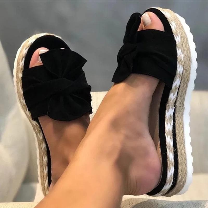 Women Heels Sandals with Wedges Shoes Woman Flower Platform Slippers Summer New Female Sandalias Mujer Elegant Summer Shoes 43