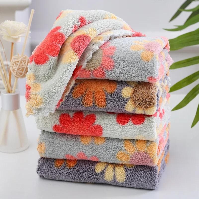 4Pcs/set  Coral Fleece Sunflower Cleaning Cloth Rags Absorbent Kitchen Dish Cloth Household Cleaning Cloth Wiping Towel 4pcs