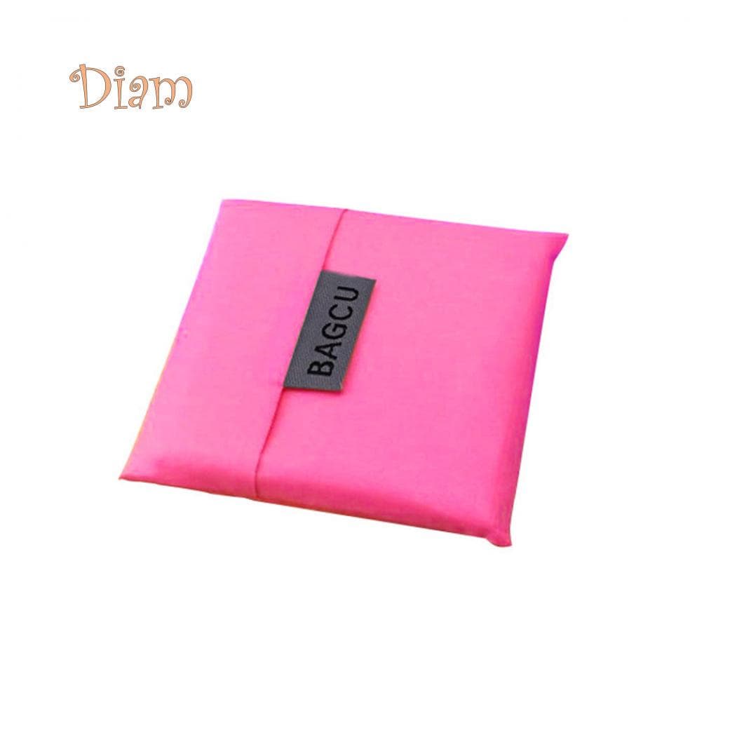 CO&LO Portable Folding Shopping Bag Large Capacity Tote Reusable Square Handle Handbag One Size rose red