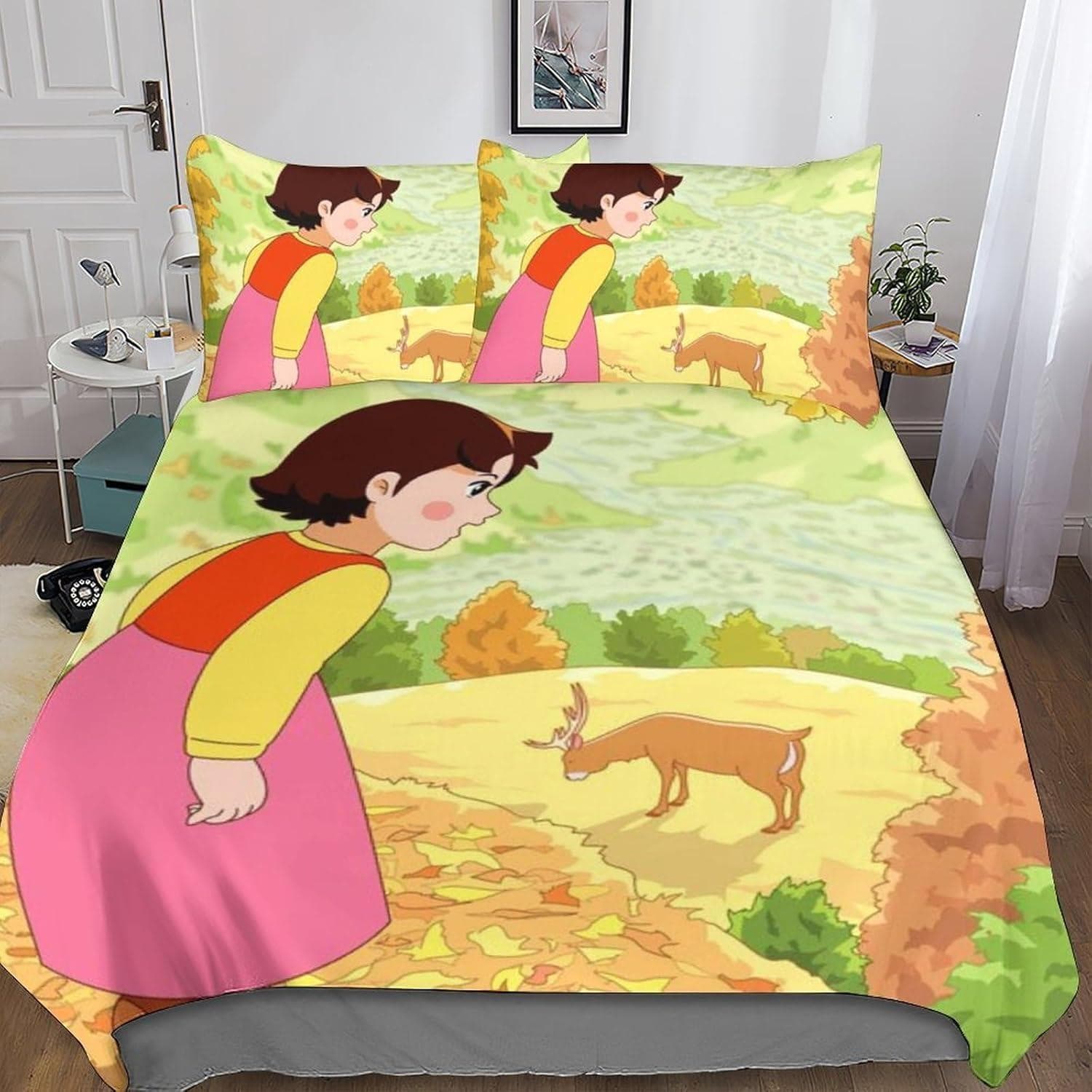 Heidi The Girl From The Alps Bedding,Heidi Bedding Set,Heidi and Family Duvet Cover Set,Bedroom Decoration 228x228cm 3pcs
