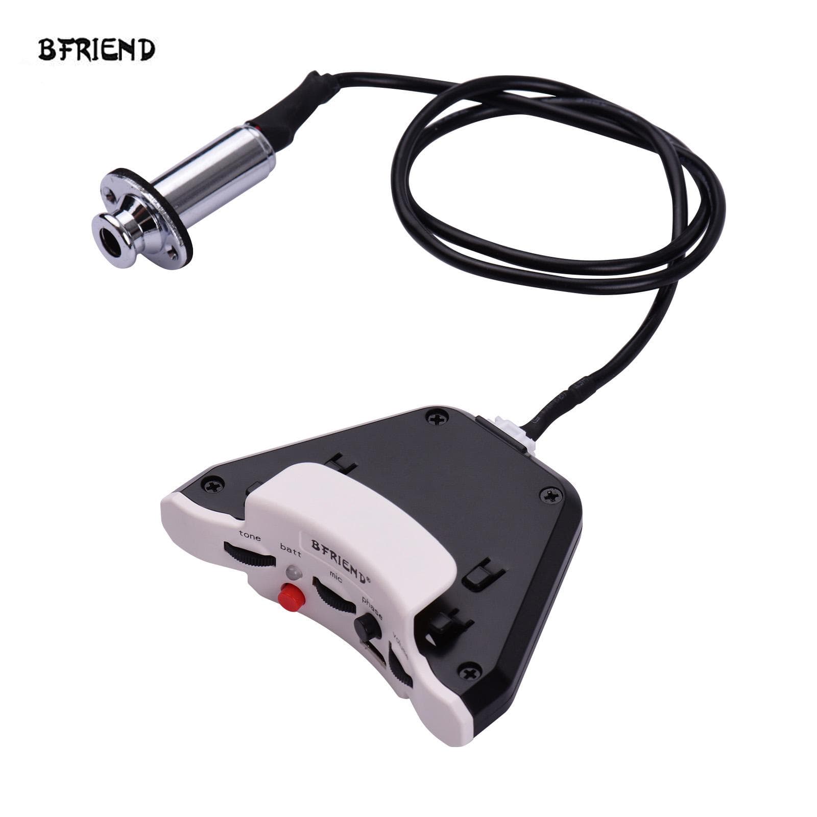 BFRIEND F9 Acoustic Guitar Soundhole Pickup Piezo + Microphone Double Pickup Easy Installation for white