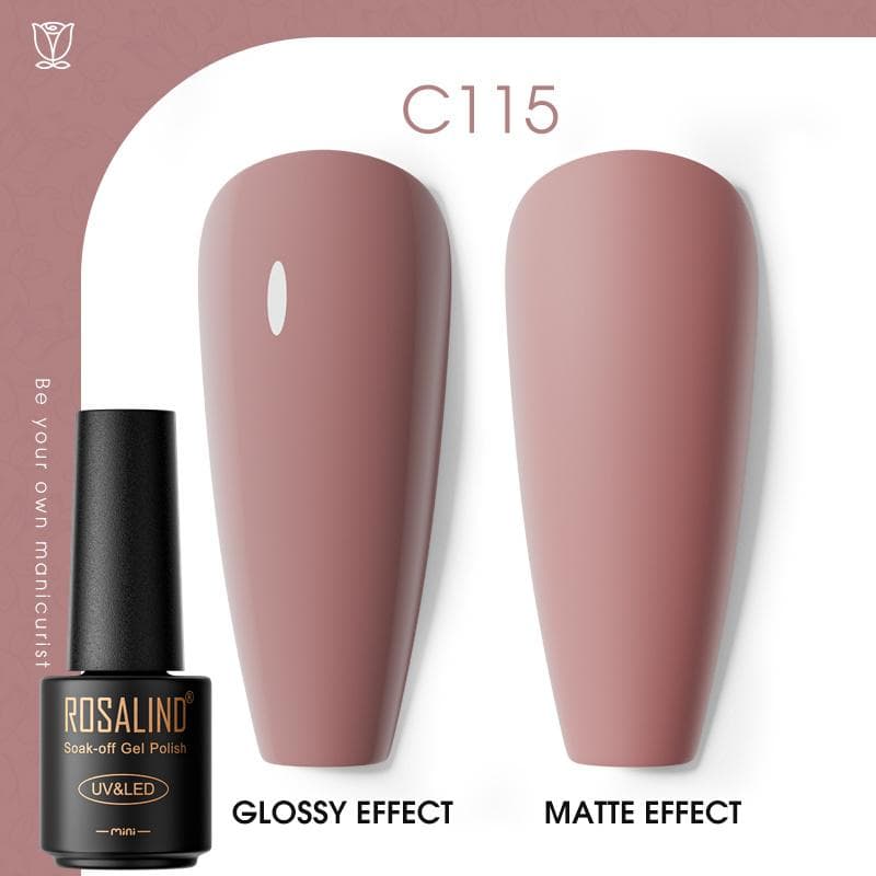 ROSALIND Nail Gel Polish Semi Permanent Varnish Hybrid UV Gel Polish Soak Off Nail Art Gel Top Base Coat Matt Top For Manicure Nail Art RA-C115