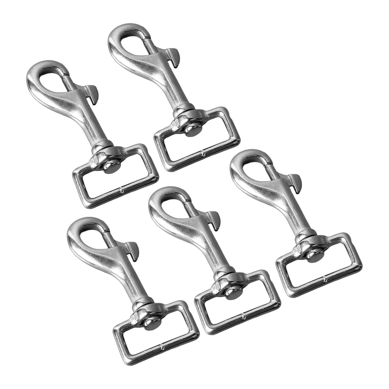 5PCS 27mm Square Tail Snap Hooks 360 Degree Rotating Hook 316 Stainless Steel Spring Shackles for