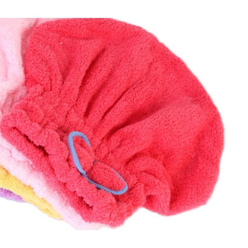 Coral Velvet Shower Cap Adult Soft Absorbent Hair Dry Towel Thickened Quick-drying Bandana Cute Bow Hair Dry Cap Rose