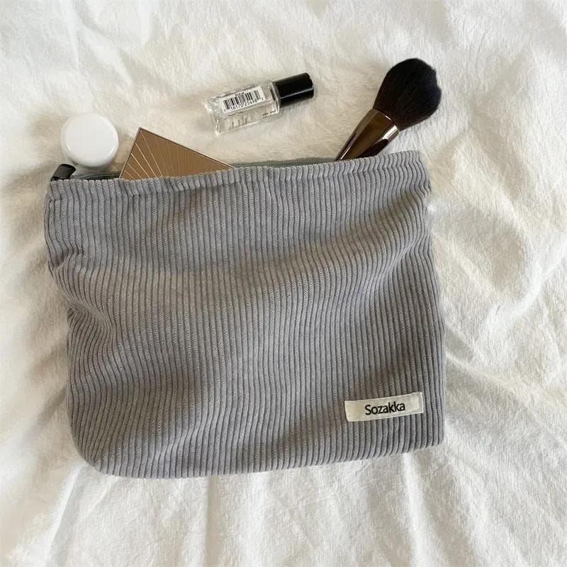 Women Large Cosmetic Bag Girl Makeup Pouch Hand Travel Bag Lipstick Organizer Cases Zipper Clutch Phone Purse grey