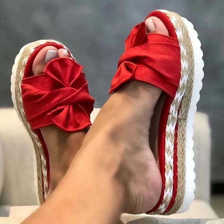 Women Heels Sandals with Wedges Shoes Woman Flower Platform Slippers Summer New Female Sandalias Mujer Elegant Summer Shoes 43