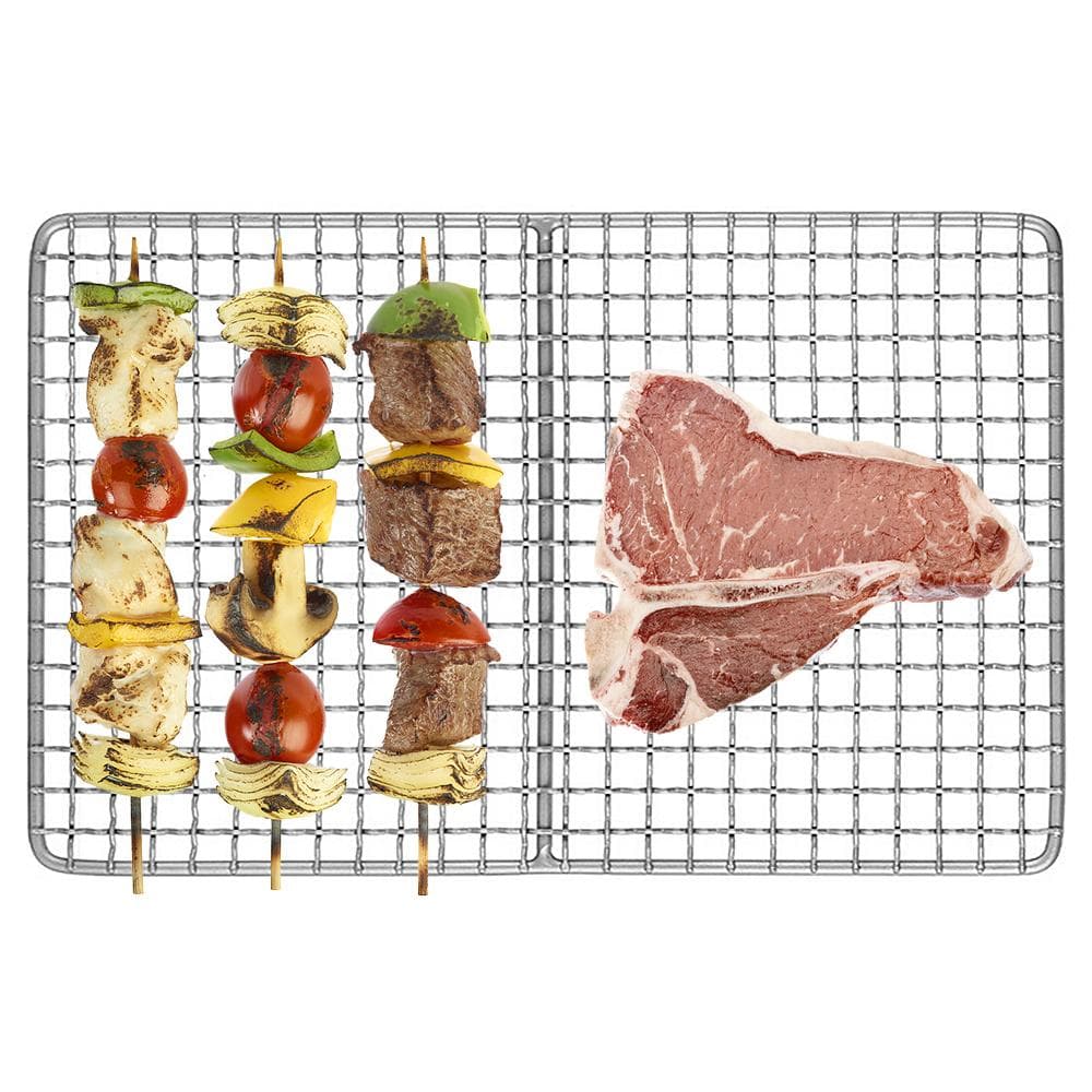 Titanium Grill Plate Ultralight Barbecue Rack BBQ Wire Mesh Baking Roasting Cooling Net Plate for silver