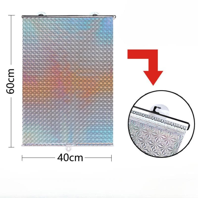 Kitchen with Suction Cup Sunshade Block UV Curtains Blackout Curtain Window Drapes Roller Blinds 40*60cm silver