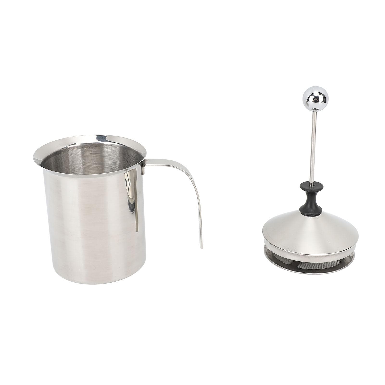 Manual Milk Frother 800ml 304 Stainless Steel Dishwasher Safe Handheld Milk Foamer for Coffee Hot