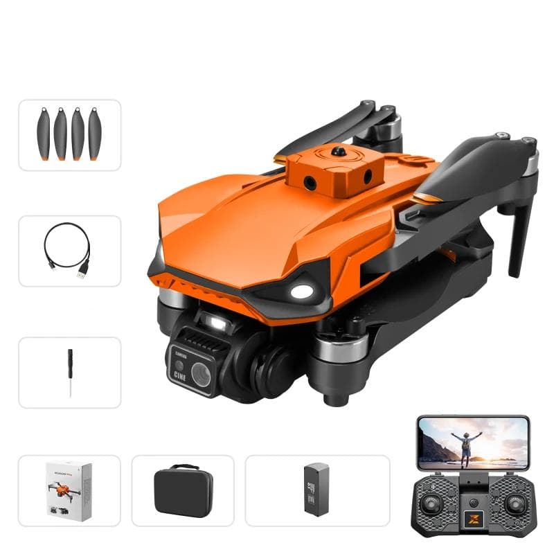 New RG608PRO UAV ESC HD Dual Camera FPV WIFI Positioning Obstacle Avoidance Helicopter Remote Control Quadcopter Brushless Motor Gift Toy Dual black 1B orange