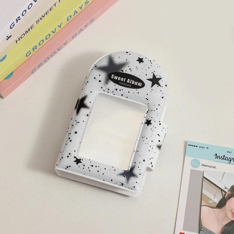3 Inch Splash Ink Star Photo Album INS Korean Idols Cards Photocard Holder Binder Square Hollow Cartoon Collect Book Kpop black