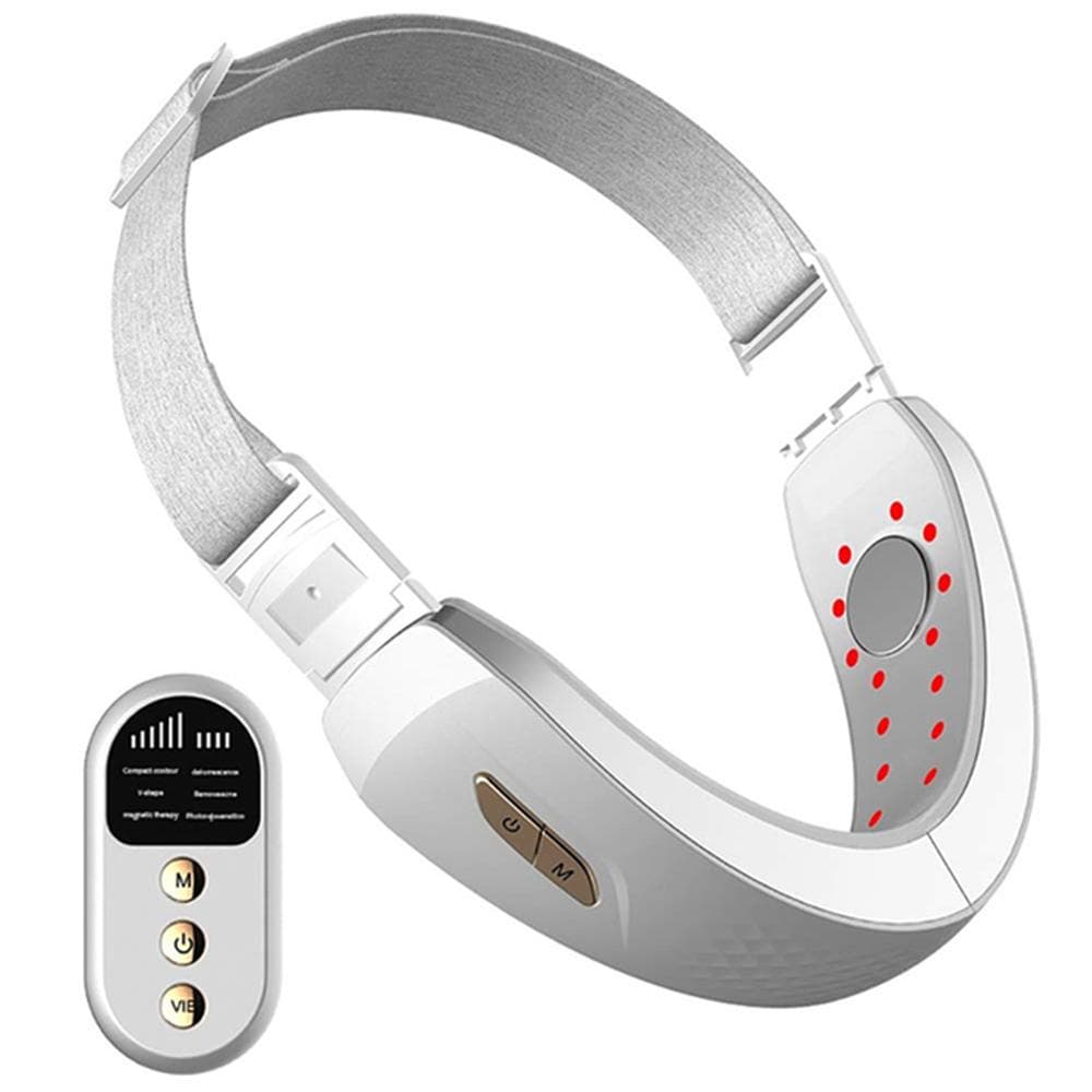 V Face Facial Machine Electric V-Line Up Lift Belt Face Massage LED Face Skin Lifting Firming Beauty Device Double Chin Reducer white