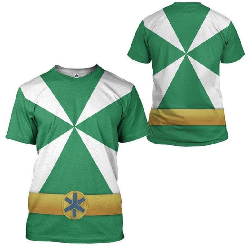 Animation Peripheral Power Rangers Extraordinary Marines 3D Printing Summer Casual Short Sleeve Loose Men's and Women's T-Shirts 3XL