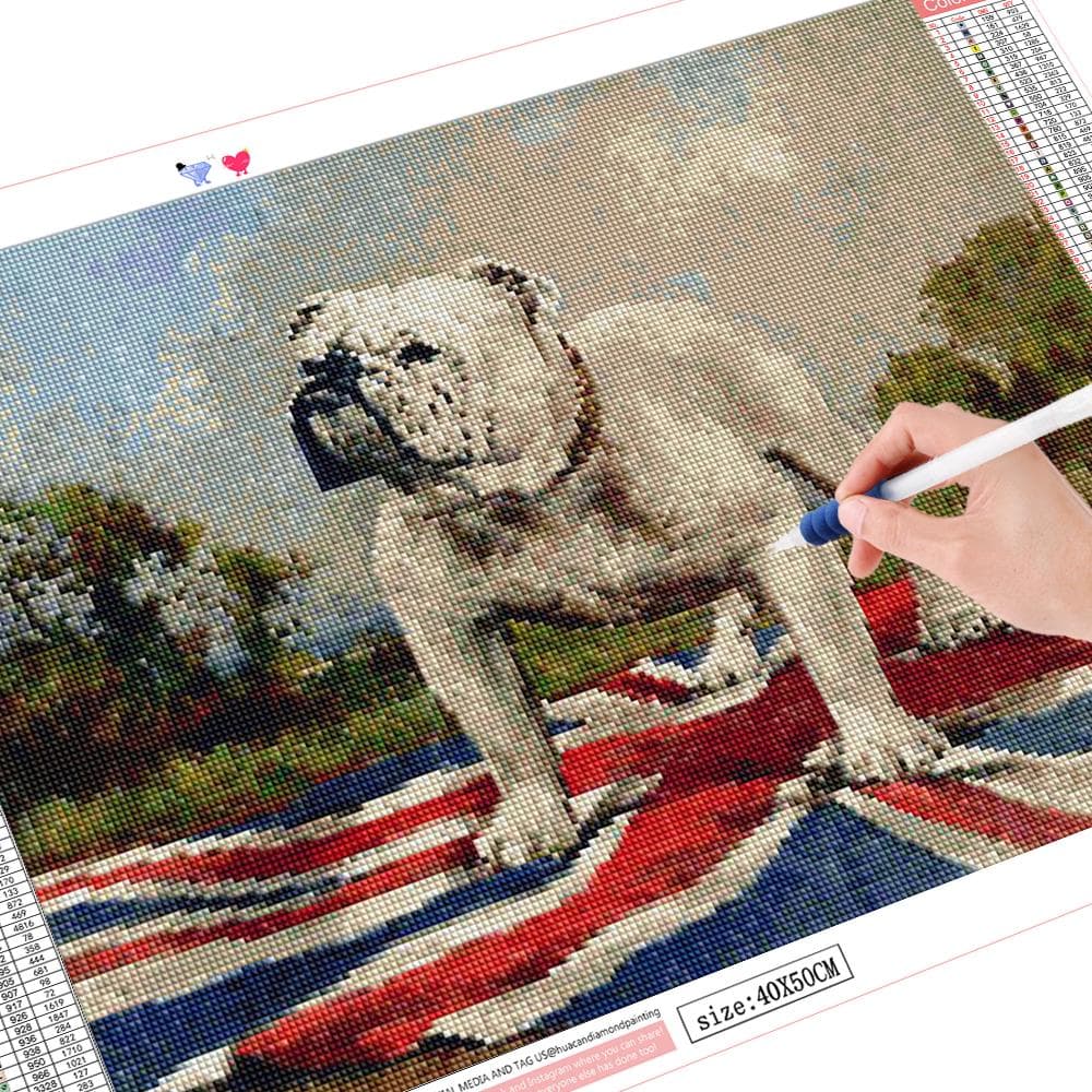 5D Diamond Painting Animal Embroidery Cross Stitch Dog Full Round Mosaic Picture 20X30CM