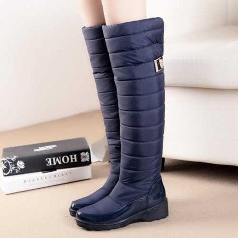 Women's Over Knee High Winter Boots Warm Fur Shoes 43