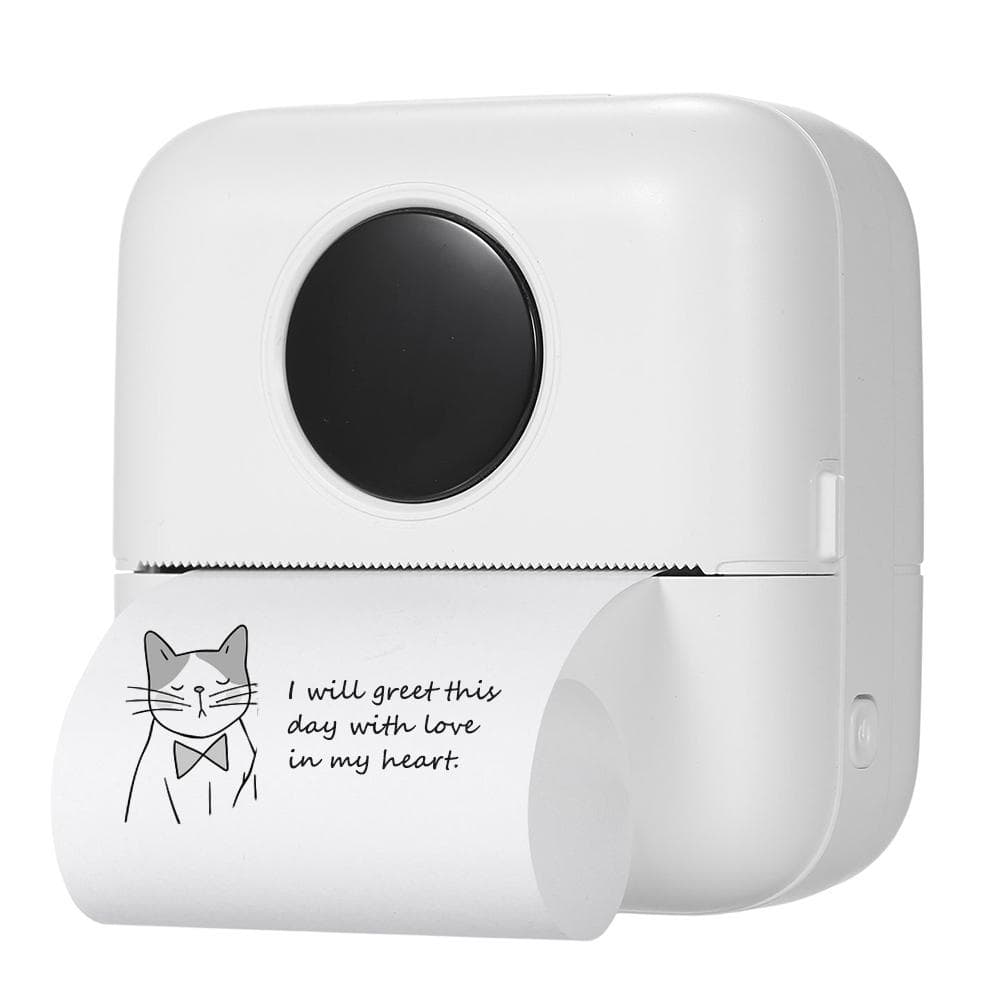 Portable Mini Pocket Printer Wireless BT Thermal Printer Photo Notes Errors Memo Thermal Printer white