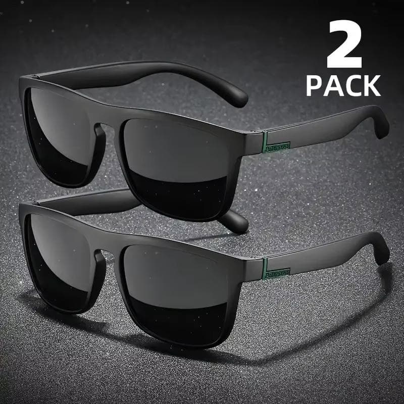 1/2PCS Fashion Square Sunglasses Men Women Vintage Plastic UV400 Sport Shades Stylish Black