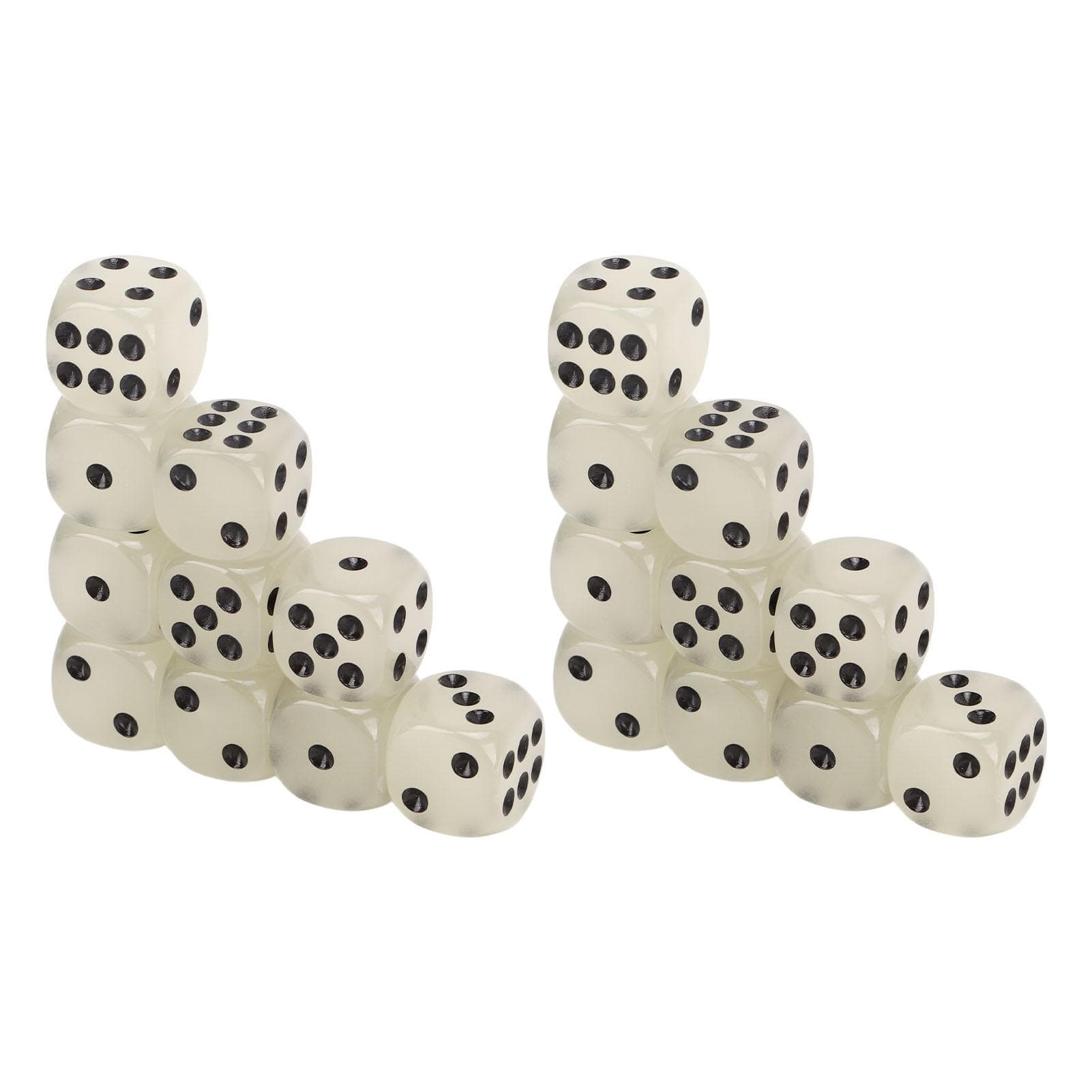 20 Pieces Glowing Dice Medium Black Dot Classic Plastic 6 Sided Dice Table Game Dice for Board