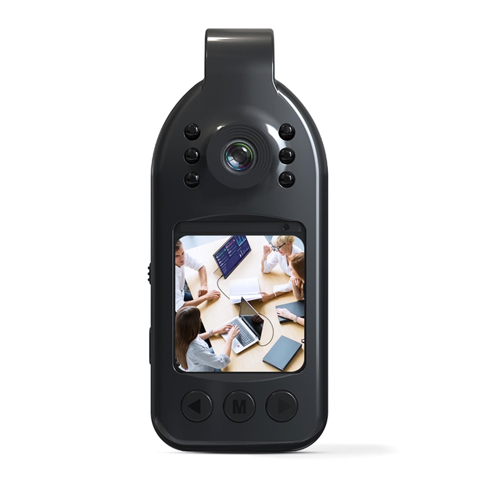 2K Body Camera with Audio and Video Recording Wearable Body Cam Mini Webcam 1.3 Inch Screen 120 degrees black